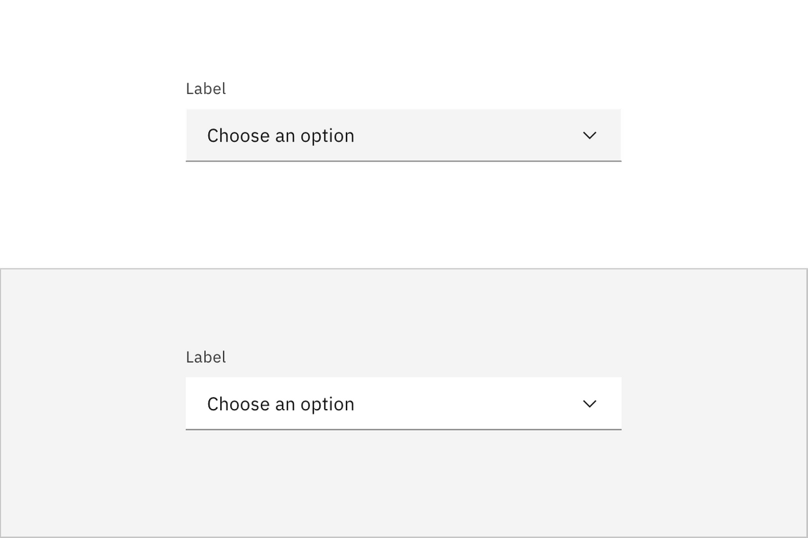 Light prop applied to dropdowns in a filter panel.